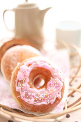 homemade decorated strawberry chocolate donut