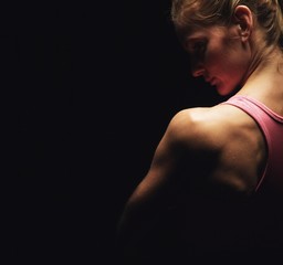 Fototapeta na wymiar Fitness Woman's Shoulders