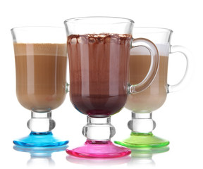 Layered coffee isolated on white