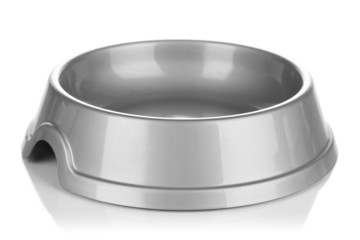 Empty pets bowl isolated on white