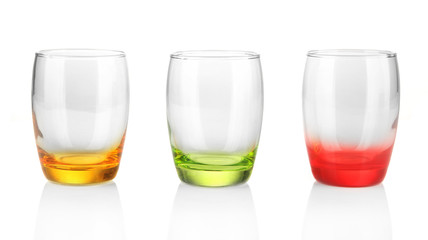 Empty glasses isolated on white