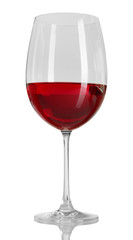 Glass of wine on grey background