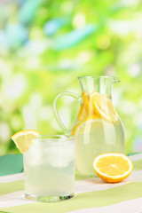 Citrus lemonade in pitcher and glasses