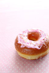 homemade strawberry donut and orange juice