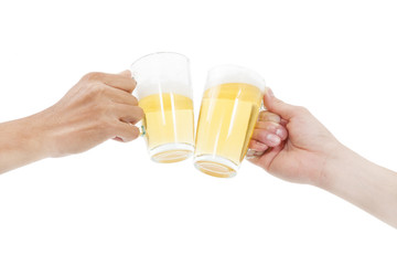 hands holding beers making a toast