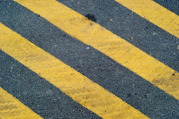 Fototapeta premium Asphalt road with yellow stripe