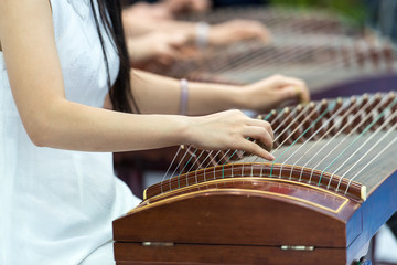 playing Zither