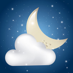 Obraz na płótnie Canvas clouded moon