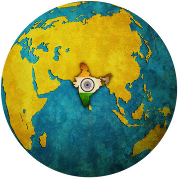 India On Globe Map