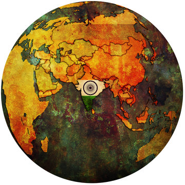 India On Globe Map