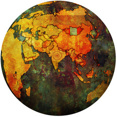 mongolia on globe map