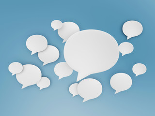 chat shape cloud on blue sky