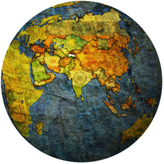 tajikistan on globe map