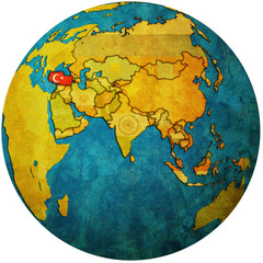turkey on globe map
