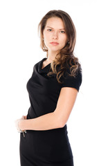 Fototapeta premium beautiful and young woman on an isolated white background