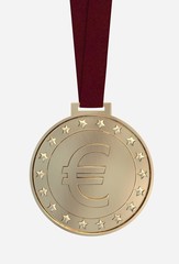 Euro sing on gold medal
