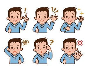 男性　ポーズ　セット