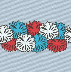 Red and blue flowers stripe