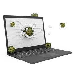 Laptop Virus Attack Concept