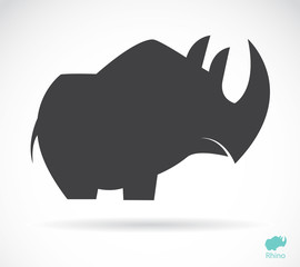 Vector image of an rhino on white background