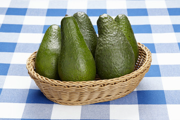 Korb mit Avocados