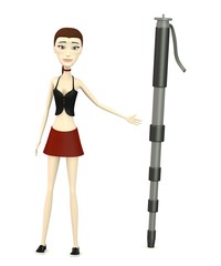 3d render of cartoon character with monopod
