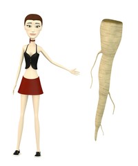 3d render of cartoon character with parsley