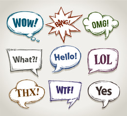 Hand drawn speech bubbles