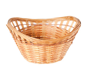 The wattled basket is isolated on a white background