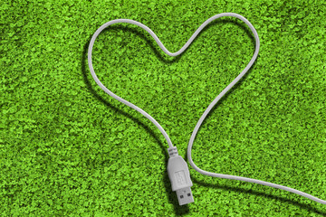 Usb cable forming a heart