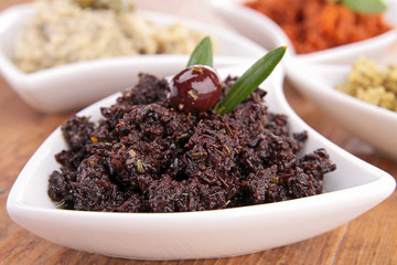 assortment of tapenade