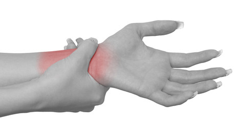 Acute pain in a woman wrist