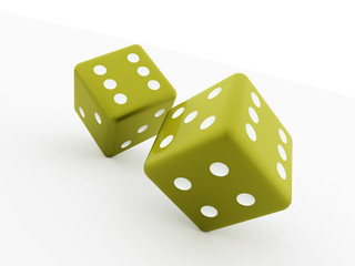 Two dice cubes isolated