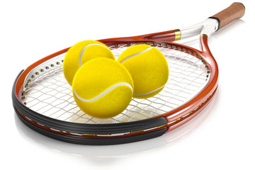 Tennis Racket with 3 Tennis Balls - 52500949