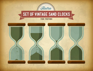 Fototapeta premium Set of vintage sand clocks