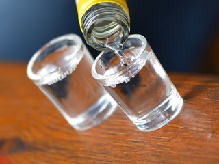 Alcohol poured into a glass