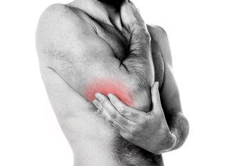 Naklejka premium Sports injury - Pain in the elbow