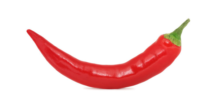 Close-up view on whole red chilli pepper (isolated)