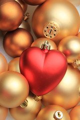 Red heart shaped christmas ornament