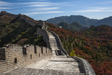 Fototapeta na wymiar Great Wall on mountain in Beijing