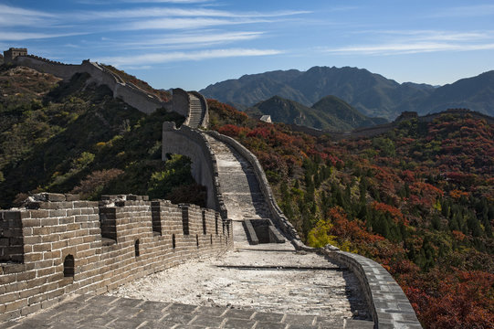 Great Wall on mountain in Beijing