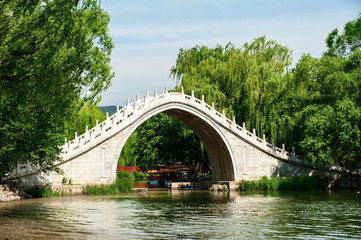 Traditional Chinese arch bridge in Summer Palace