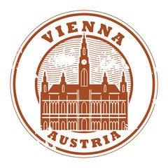 Grunge rubber stamp with words Vienna, Austria inside, vector