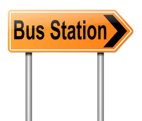 Bus station sign.