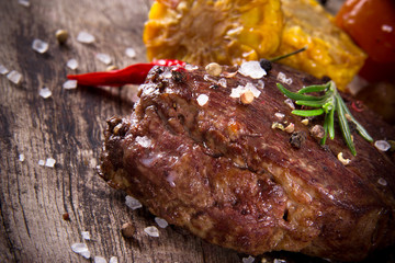 Delicious beef steaks
