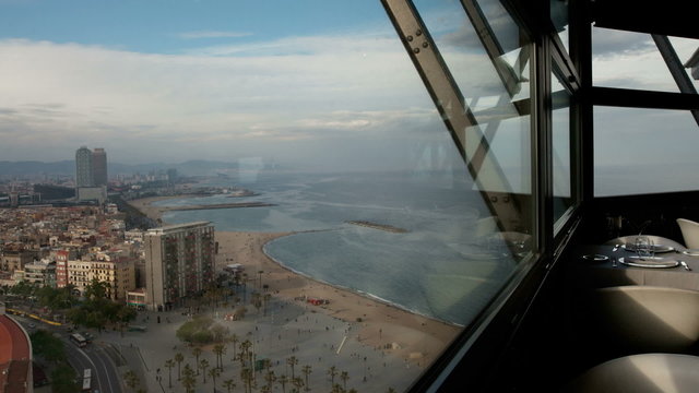 timelapse of the barcelona skyline shot from high vantage point