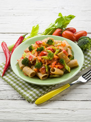 pasta with broccoli pepper and celery