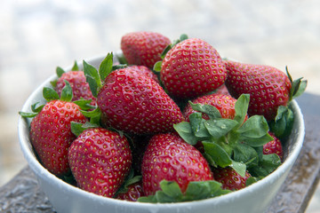 strawberries in a bowl