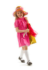 Little girl with shopping bags