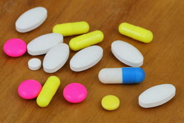 Assorted drug pills